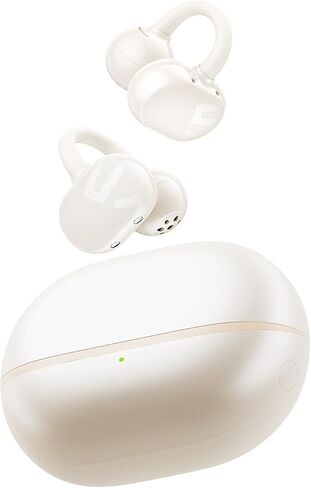 SoundPeats Pop Clip Wireless Open Earbuds ، التحكم في الأزرار ، سماعات الراحة خفيفة الوزن ، وقت تشغيل 30 ساعة ، IPX5 مقاوم للماء ، Bluetooth 5.4 سماعات صوتية غامرة للرياضة الجري على العمل ، Beige in Kuwait