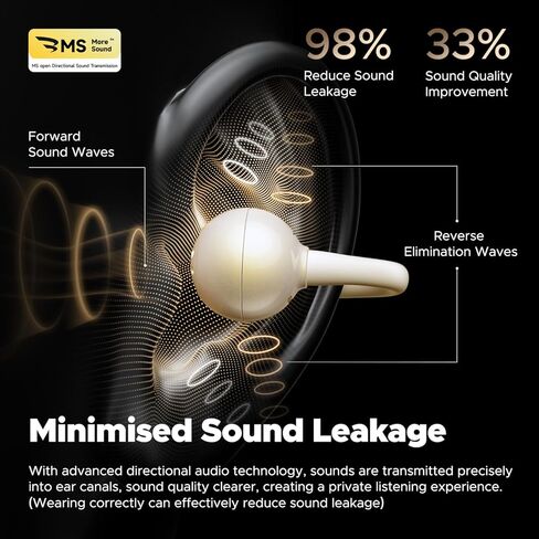SoundPeats Pop Clip Wireless Open Earbuds ، التحكم في الأزرار ، سماعات الراحة خفيفة الوزن ، وقت تشغيل 30 ساعة ، IPX5 مقاوم للماء ، Bluetooth 5.4 سماعات صوتية غامرة للرياضة الجري على العمل ، Beige in Kuwait
