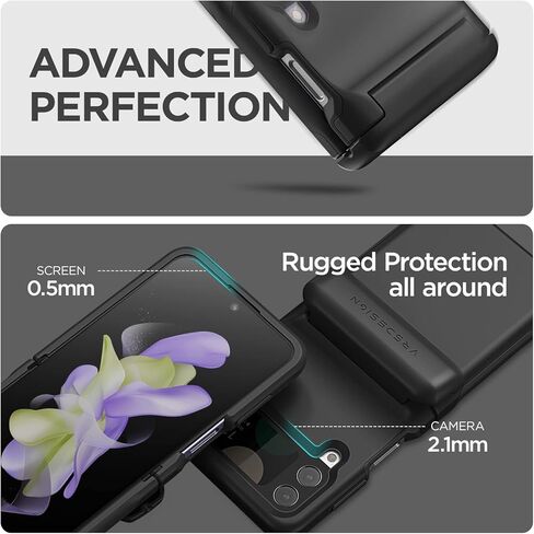VRS Design Guard Modern Go Phone Case لـ Galaxy Z Flip 4 5G (2022) ، حقيبة محفظة محفظة محملة بالأسلوب المحملة بالأسلوب (الرمال الوردية) in Kuwait