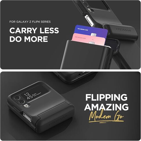 VRS Design Guard Modern Go Phone Case لـ Galaxy Z Flip 4 5G (2022) ، حقيبة محفظة محفظة محملة بالأسلوب المحملة بالأسلوب (الرمال الوردية) in Kuwait