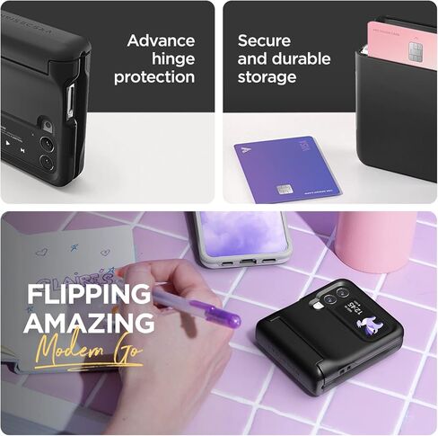 VRS Design Guard Modern Go Phone Case لـ Galaxy Z Flip 4 5G (2022) ، حقيبة محفظة محفظة محملة بالأسلوب المحملة بالأسلوب (الرمال الوردية) in Kuwait