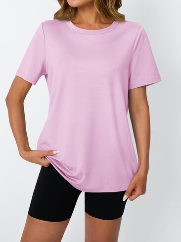 AUTOMET Women's Workout Tops Short Sleeve Gym Shirts Summer Athletic Yoga Tshirts Loose Fit Casual Clothes 2025 in Saudi Arabia