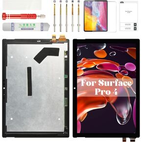 for Microsoft Surface Pro 4 Screen Replacement for Surface Pro 4 1724 Screen for Surface Pro 4 LCD Touch Screen Digitizer Display Assembly Repair Kits M1010537-003 12.3" Black