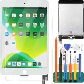 for iPad Mini 4 2015 LCD Screen Replacement for iPad Mini 4 Display Repair Kits for iPad A1538 A1550 Touch Digitizer Screen Assembly Repair Parts Kits White 7.9" (Without Home Button)