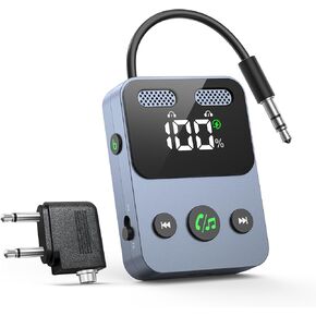 Bluetooth 5.3 Transmitter Receiver, 2-in-1 Adapter for Airplane, Bluetooth Transmitter for 3.5mm Aux Jacks Headphone, TV, Home Stereo, Speakers, Headphone, Car, Dual Connection
