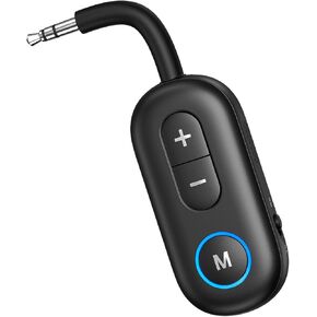 Bluetooth Transmitter Receiver, 2 in 1 Audio Adapter, Bluetooth 5.3 Wireless Headphones, Low Latency, Hands-Free, Audio Adapter for Airplane/Travel/Car/Home Stereo/Theater