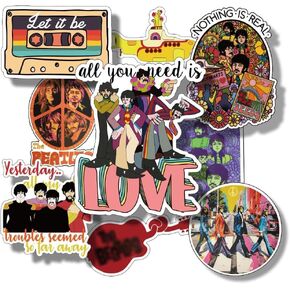 52pcs Hippie Liverpool Band Stickers, Hippy Band Stickers, Guitar Stickers, Laptop Decal Music, Music Sticker Pack, Best Rock Bands, Rock Decals, Rock Band Stickers