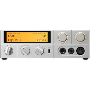 FiiO K17 Desktop DAC&Headphone Amplifier AK4191+AK4499EX*2, 31-Band PEQ, MQA,Support DSD512 32Bit/768kHz with Remote Control (Silver)