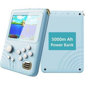 Handheld Game Console & Portable 5000mAh Power Bank- Built-in 300 Classic Games, for Boring Commutes, Travel and Emergency Charging, 2025 Popular Video Game Power Bank for Women, Kids Even Men!