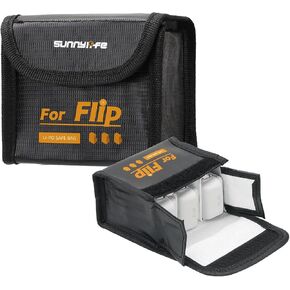for DJI Flip Battery Safe Bag, Fireproof Explosion-Proof Lipo Batteries Protector Storage Case for DJI Flip Accessories (Large (for 3pcs batteries))