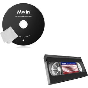 Mwin CD Cleaner Disc for CD Player & VHS Head Cleaner for VHS/VCR Players