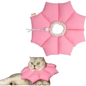 Puffy Crew Soft Cat Cone Collar, Adjustable Waterproof Recovery Collar, Lightweight Elizabethan e Collar for Cats of All Breeds (Blue, Medium, Neck Circumference 6.5"–10.5")