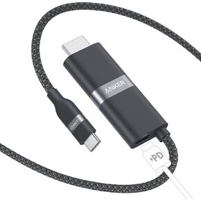 Anker Nano USB C to HDMI Cable Adapter with 140W PD Fast Charging Port,4K@60Hz,Sustainable with Advanced Shielding,Thunderbolt 5/4/3 Compatible,for MacBook,iPhone,HD TV(6FT,Black)