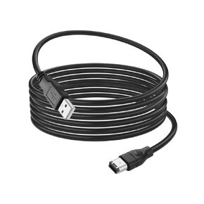 6FT Firewire 6Pin to USB Adapter Cable，USB 2.0 A Male Firewire IEEE 1394 6 Pin Convertor Cable for Printer, Scanner, Digital Camera, Hard Disk