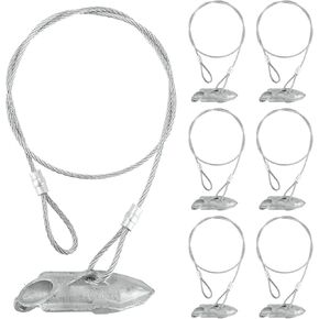 6 Pack Ground Earth Anchors - Easy Hook Anchor with 30" Long x 1/8" Cable, Ideal for Securing Shed, Fence, Green House, Swing Set and More..