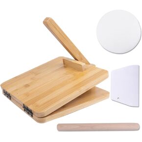Premium Wooden Tortilla Press – Durable and Solid Tortilla Maker Press, Perfect for Tortillas, Flatbreads, and More – Easy to Use and Clean