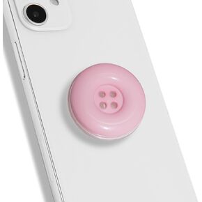 Solid Color Button Phone Grip – Minimalist Design, Durable and Lightweight, Grip and Stand for Smartphones (Black, Magnetic Type)