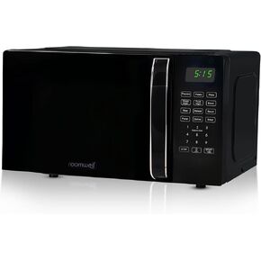 0.7 Cu Ft Microwave Countertop Small with Digital Display, 700 watt Microwave Black has 10 Power Levels & Auto Defrost Function Mini Microwave Oven Compact With Child Lock For Dorm, Home & Office