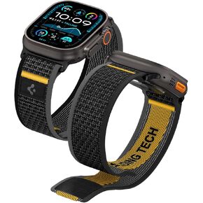 Spigen Athlex Air Designed For Apple Watch Band Compatible with Ultra 2/1 49mm, Series 10 46mm, 9/8/7 45mm, SE2/SE/6/5/4 44mm, 3/2/1 42mm - Active Black