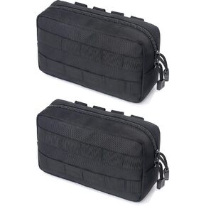 2 Pack Tactical Molle Admin Pouches - Utility Molle Tool Pouch EDC Carry Belt Pouch Horizontal Modular Pouches Phone Pouch for Men,Multi-Purpose Utility Work Organizer Bag