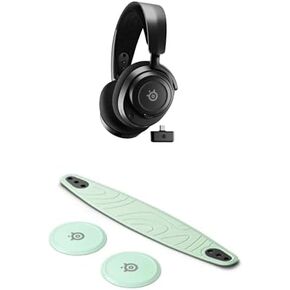 Bundle of SteelSeries Arctis Nova 7 Wireless Multi-Platform Gaming Headset – Black + SteelSeries Nova Booster Pack - Nylon Headband - Customize with Unique Speaker Plates - Mint