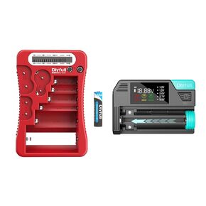 Dlyfull DB1 Small Universal Battery Tester and B2-Red Battery CheckerCheck, 1x AAA Batteries Included, Cable Included