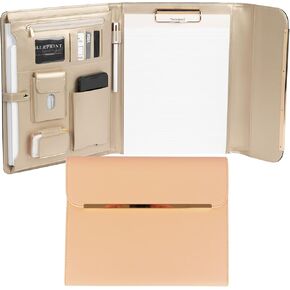 Blu Monaco Black Vegan Leather Portfolio Binder for Women - padfolio الاحترافية مع الإغلاق المغناطيسي وتقليم الذهب ، حالة منظم الأعمال in Kuwait