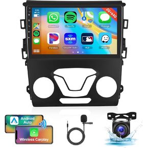 4G+64G Car Radio Stereo for Ford Fusion 2013-2019 for Ford Mondeo, Rimoody Android 13 9 Inch Wireless Carplay Android Auto Touch Screen GPS Navigation Bluetooth FM/RDS HiFi WiFi +Backup Camera