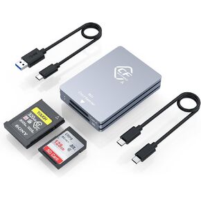 CFExpress Type A و SD قارئ بطاقة الذاكرة المزدوجة ، 10 جيجابت في الثانية USB 3.2 GEN 2 TYPE A CFEXPRESS ADAPTER READER مع USB C