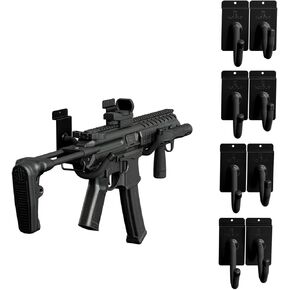 Hold Up Displays - Horizontal Gun Wall Mount for Indoor Display - Shotgun Holder - Bow Wall Hanger - Rifle Wall Mount - Heavy Duty Steel Slatwall 5 Pack - Made in USA