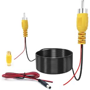 Double Shielded RCA Video Cable for Monitor and Backup Camera,RCA Extension Cable with Detection Wire(32.8FT/10 Meters) AV Extension Cable,Female Coupler and Power Cable,Copper