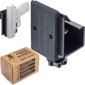 Bedside Holster Magnetic Handgun Mount, Pistol Mount, Mounted on Standard or Platform Bed Frames, Mattress Side Mount, Bedside Holster Mount with Rubber Covered Magnets, Quick Access System