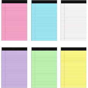 12 Packs Legal Pads 5x8, Totally 360 Sheets Colored Legal Pads 5x8 College Ruled Writing Pads Small Note Pads 30 Sheets/Pad Tablets Lined Notepad for School, Office, To-Do Lists