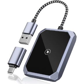 محول carplay اللاسلكي ، يحول السلكية إلى المكونات اللاسلكية اللاسلكية للعبوة واللعب اللاسلكية (محول أسود ، لاسلكي carplay)