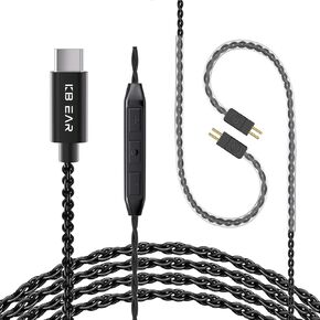 2Pin-C USB C IEM كابل ، تمت ترقيته في كابل شاشة الأذن لـ KZ ZS10 PRO/ZST/ZST-XZS12 PRO X/ZS10 PRO 2/ZSN Pro X/ZSN Pro/EDX Pro/Castor ، CCA CRA/C10 (Type C-With MIC ، QDC)