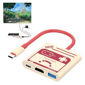 AHGEIIY Switch Dock Replacement for Offical Nintendo Switch Dock, Portable Switch Dock 3 in 1 Switch TV Adapter with 4K HDMI USB 3.0 PD Port Compatible with Switch OLED Steam Deck