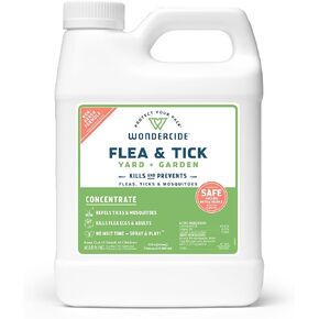Wondercide - Flea and Tick Spray Concentrate for Yard and Garden with Natural Essential Oils – Kill, Control, Prevent, Fleas, Ticks, Mosquitoes and Insects - Safe Around Pets, Plants, Kids - 16 oz