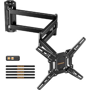 Perlegear Long Arm TV Wall Mount for 32-65″ TVs, 37.4" Long Extension Corner TV Mount, Max VESA 400x400mm, Articulating Arms Full Motion Wall Mount Bracket with Swivel and Tilt, Holds up to 100 lbs