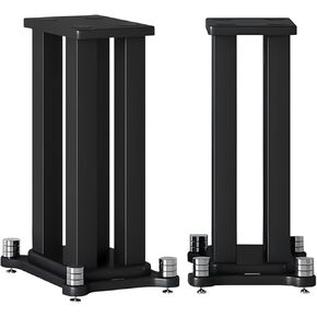A Pair of Universal Speaker Stands, Heavy Duty Speaker Stands Holds Bookshelf Speaker Satellite Speaker Large Speaker, Vibration-Absorbing MDF Design, Holds 88lbs Speaker (Black, 50cm/19.6in)