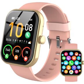 Smart Watch for Women Men, 1.96" Fitness Tracker Running Watch (Answer/Make Call), IP68 Waterproof, Pedometer, Sleep/Step/Activity/Heart Rate Monitor, 110+ Sport Modes Smartwatch for Adroid iOS, Pink