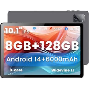 2024 Android 14 Tablets 10 inch, 8GB RAM+128GB ROM, 5G+2.4G Wi-Fi/Bluetooth, FHD Display, Octa-Core 2.0GHz, 6000mAh Battery, Portable Tablets Built-in 8MP Rear Camera and 5MP Front Camera