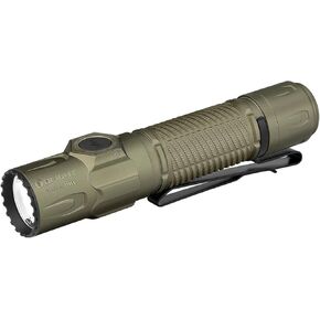 OLIGHT Warrior Ultra 2500 Lumens Tactical Flashlight, Compact Dual Switches Rechargeable Bright Light with Proximity Sensor, Suitable for Emergency, Outdoor, Hunting, Searching (Olive-Green)