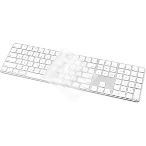 ProElife Keyboard Cover Skin for 2024 Magic Keyboard with Touch ID and Numeric Keypad iMac M4 A3119 0.13 mm Ultra-Thin TPU Protector U.S Layout (Clear)