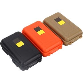 GOTOTOP 3Pcs Plastic Waterproof Outdoor Survival Box Container Storage Case, Outdoor Shockproof Waterproof Boxes Survival Airtight Case, 3 Assorted Colors 4.88'' x 2.93'' x 1.37''