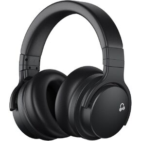 MOVSSOU E7 Active Noise Cancelling Headphones Bluetooth Headphones Wireless Headphones Over Ear with Microphone Deep Bass, Comfortable Protein Earpads, 30 Hours Playtime for Travel/Work, Black