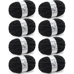 Chunky Yarn for Hand Knitting, Thick Jumbo Big Chunky Yarn for Crocheting, Super Chunky Knit Blanket Yarn, Large Yarn Chunky Chenille Yarn, 8 Pack (32 yds 8 oz Each Skein), Cream, #9