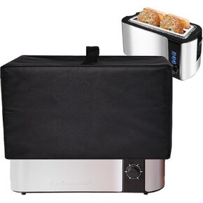 Toaster Cover Heavy Duty Heat-Resistant Waterproof Protective Cover Case Compatible with Mueller UltraToast Toaster 4 Slice MT-110ss/Elite Gourmet ECT-3100 Long Slot 4 SliceToaster (Black)