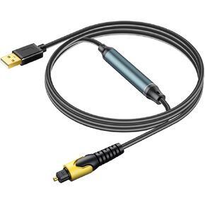 USB لمحول الصوت البصري ، إشارة صوت محول الصوت من USB إلى USB إلى SPDIF فقط ، الإخراج البصري لبطاقة الصوت الخارجية متوافق مع كمبيوتر Windows MAC المحمول (وليس للتلفزيون)