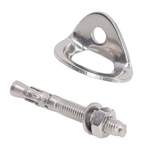 gernie Bolt Hanger, 3Pair Stainless Steel Climbing Bolt Hanger Heavy Duty Climbing Anchor Bolt Steel Expansion Bolt for Rock Climbing, Caving, Rescue, Hammock Installation, Mountaineering