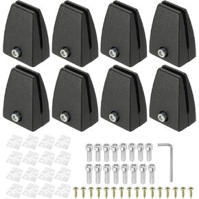 PATIKIL 1.7x1.3x2.4" Desk Divider Support Clamp, 8 Pcs Aluminum Desk Shield Clamp Desk Divider Partition Clamp Sneeze Guard Clamp Bracket for Office Home Desk Panel, Silver